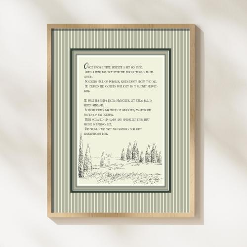 Long Live Boyhood Poem Print – Cottagecore Boys Room Wall Art, Vintage Nursery Decor