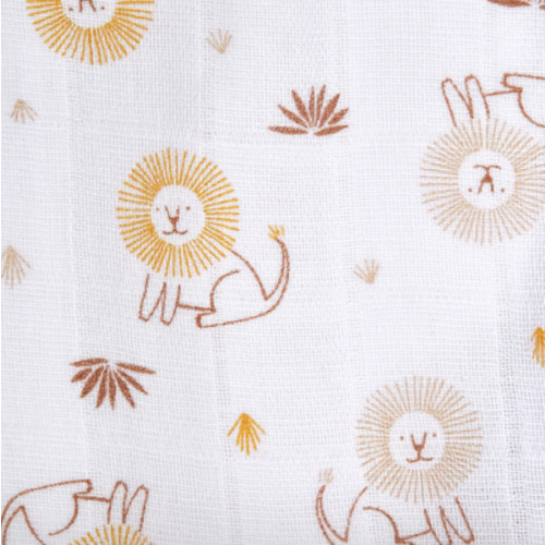 Lion Print Cotton Muslin Newborn Swaddle | HALO