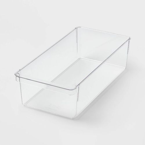 Medium Narrow Fridge and Pantry Organizer Bin - Brightroom™: Clear PETG, Freezer-Safe, Hand Washable