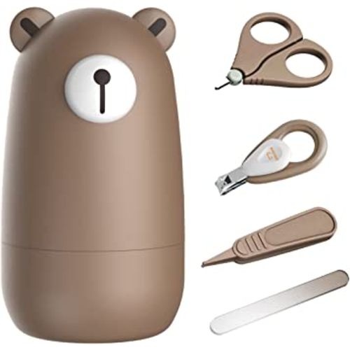 Baby Nail Clippers Set with Cute Case, Infant Fingernail and Toenail File Kit for Newborn Manicure and Pedicure, New Mom Grooming Gift