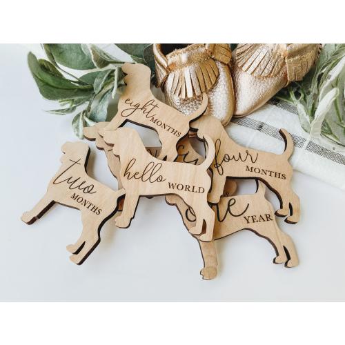 Dog Nursery Beagle Monthly Milestone Plaques | Baby Shower Gift | Custom Beagle Newborn Baby Gift for Dog Nursery | Dog Mom Gift