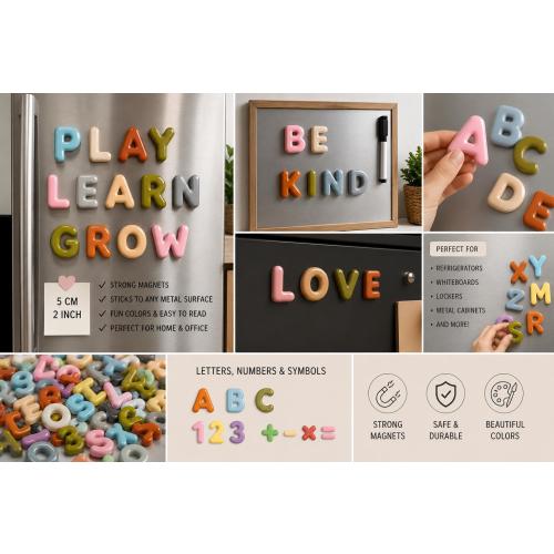 3D Magnetic Letters & Numbers | Montessori ABC Decor Set