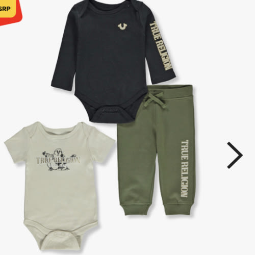 True Religion Baby Boys' 3-Piece Joggers Set Outfit