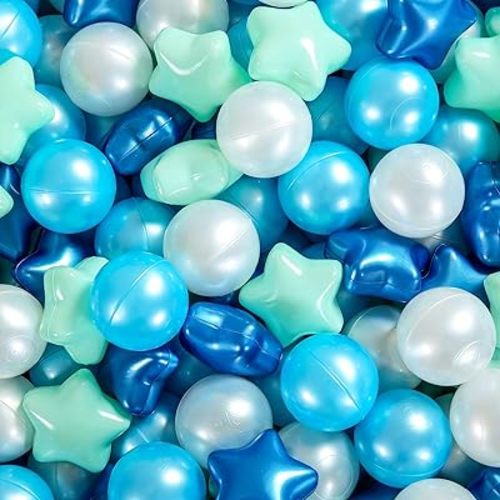 Star Ball Pit Balls for Toddlers - 100 200 500 Pack Phthalate & BPA Free Plastic Toy Balls for Kids, Ball Pool Play Tent, Baby Kiddie Pool Water Toys, Party Decoration