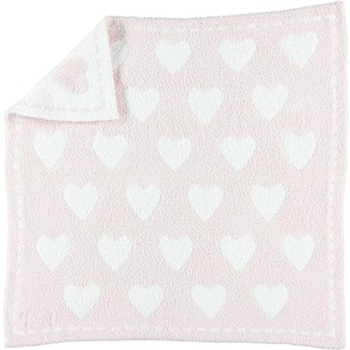Barefoot Dreams CozyChic Dream Receiving Blanket - Pink/White Hearts