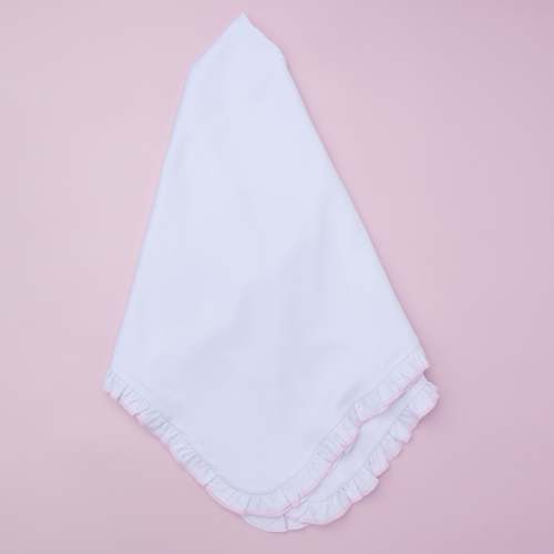 Essentials Receiving Blanket with Pink Ruffle