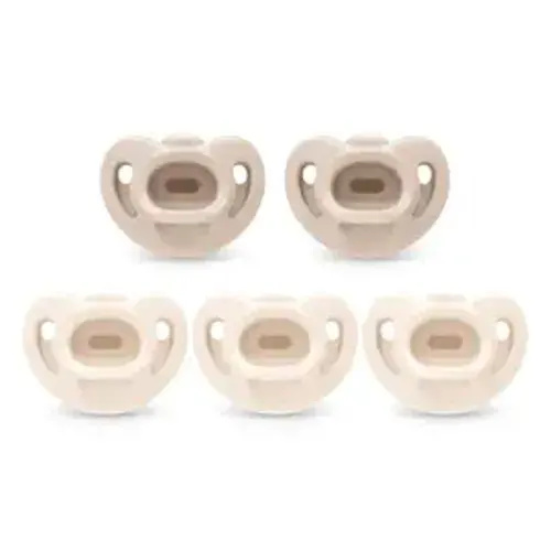 NUK 100% Silicone Comfy Orthodontic Pacifiers, 0-6 Months, Neutral Fashion, Timeless Collection, 5 Count
