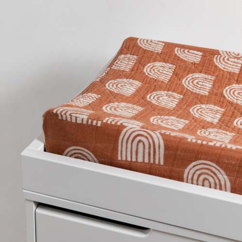 Quilted Changing Pad Cover in GOTS Certified Organic Muslin Cotton
