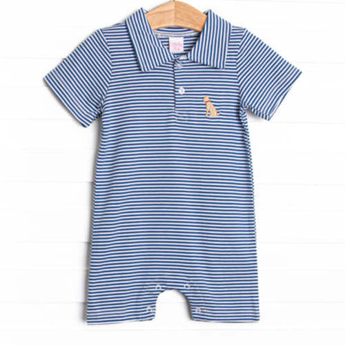 Playtime Pal Pima Embroidered Short Romper, Blue – Stitchy Fish