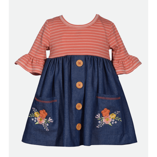 Maggie Embroidered Denim Dress