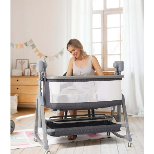 Electric Rocking Bedside Bassinet with Remote Control – Peter Patters