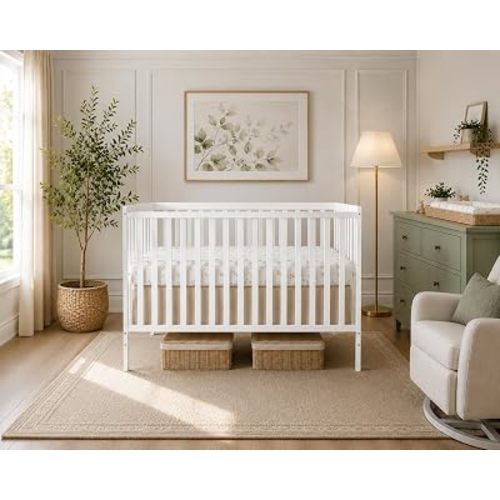 Dream On Me Synergy 5-in-1 Convertible Full Size Baby Crib, GREENGUARD Gold