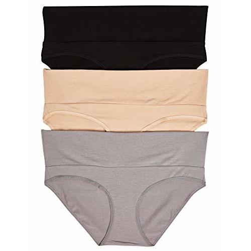 Motherhood Maternity – 3 Pack Maternity Panties – Foldover and Bikini Style Underwear for Pregnancy – Sizes Small to 3X
