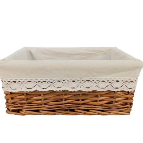Doily Wicker Storage Basket, Medium