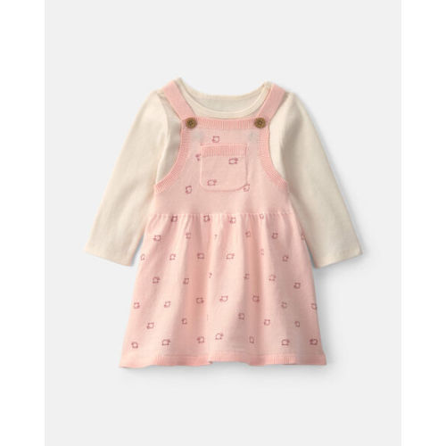 Baby Girl 2-Piece Sheep Long-Sleeve Dress Set - Pink/Cream | Carter's