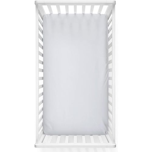 Caden Lane Fitted Crib Sheet, Breathable & Temperature-Regulating Bamboo Viscose Fabric with Elastic Edges, Fits Standard Size Baby Crib & Toddler Mattresses 28"x52", Machine Washable (Lace White)