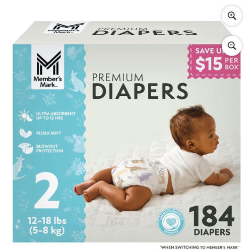 Member's Mark Premium Baby Diapers, Sizes Newborn - 8- Samsclub.com