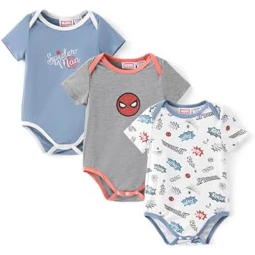 Disney Marvel Stitch Princess Ariel Mickey & Minnie 3 Pack Infant Newborn Bodysuits Soft Bamboo Viscose Baby Clothes