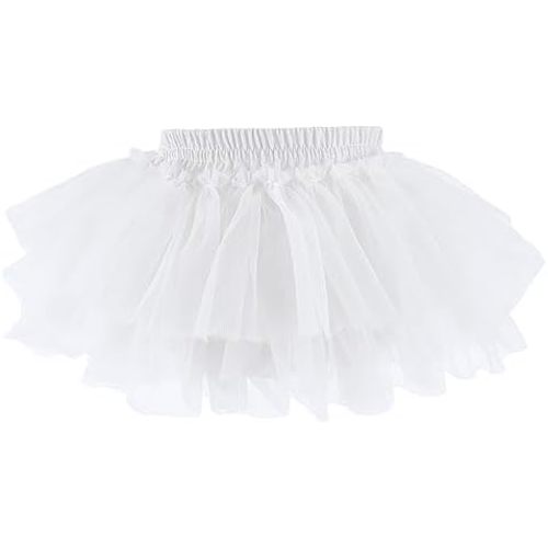 Baby Girls Soft Fluffy Tutu Skirt with Diaper Cover, Tulle Dress Skirt 3 Layers Soft for Newborn,Toddler