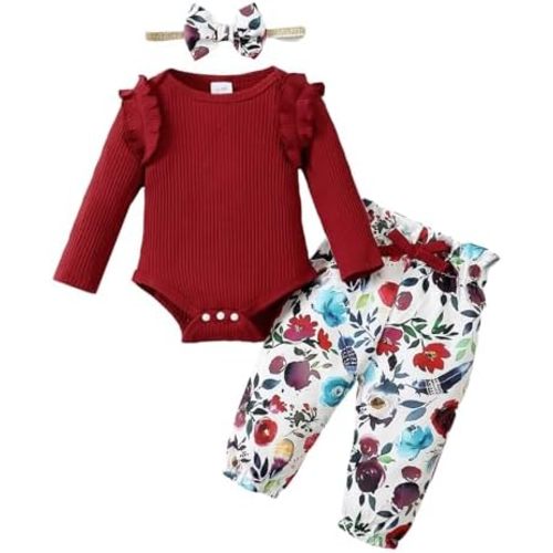 Newborn Baby Girl Clothes Infant Girl Outfits 0 3 6 12 18 Months Clothes for Girls Headband Clothing Set