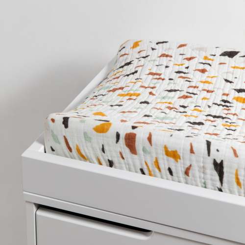 Quilted Changing Pad Cover in GOTS Certified Organic Muslin Cotton