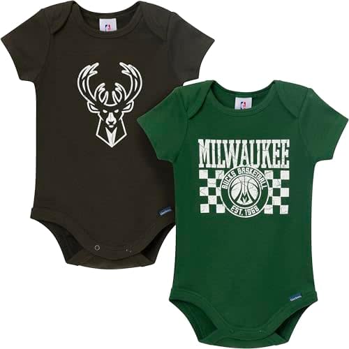 unisex-baby NBA Team 2 Pack Short Sleeve Onesie Bodysuits