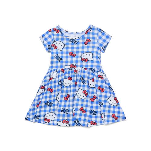 Hello Kitty Toddler Girl Allover Print Dress with Short Sleeves, Sizes 12M-5T