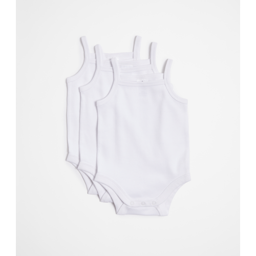 3 Pack Baby Organic Cotton Strappy Bodysuit
