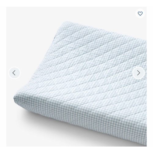 Ditsy Gingham Quilted Changing Pad Cover | The Company Store | Blue