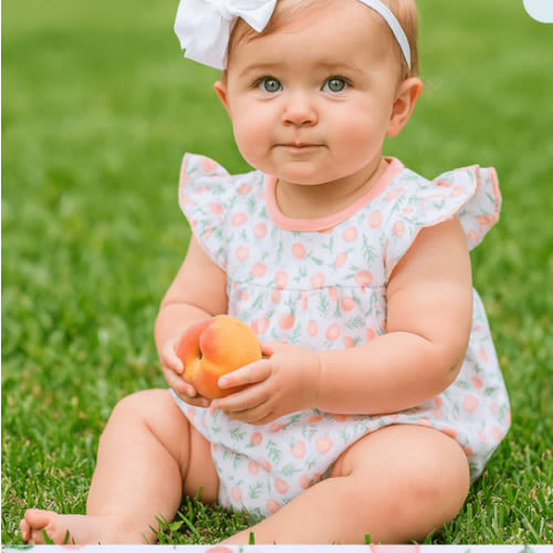 Summer Peaches Print Bubble – Magnolia Baby