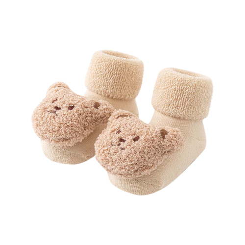 Generic Baby Socks Slipper Socks Winter Warm Non-Skid Grip Socks Anti Skid Kids Newborn Soft Cute Cotton Bear Toddler Socks