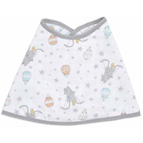 aden + anais Disney Burpy Baby Bib, 100% Cotton Muslin, Soft Absorbent 4 Layers, Multi-Use Burp Cloth and Bib, 22.5” X 11”, Single, Dumbo New Heights