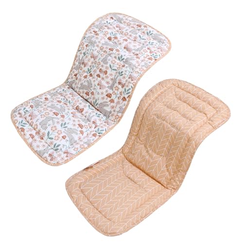 Baby Stroller Cushion,Infant Car Seat Insert-Reversible Universal Breathable and Soft Newborn seat Liner for Stroller,100% Cotton Seat Pad Liner for Newborns-34x78cm,1 Pack(Rabbit)