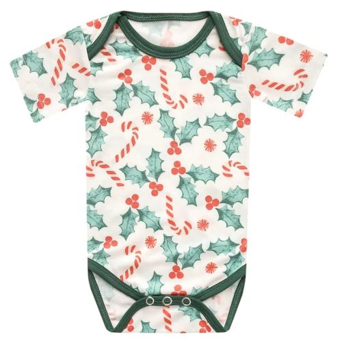 Copper Pearl Short Sleeve Bodysuit Baby: Ultra Soft Bodysuits for Newborns, Boys, Girls, and Infants - Stylish, Comfortable, Overlap Shoulders, Premium Knit Fabric - Holly, 0-3 Months