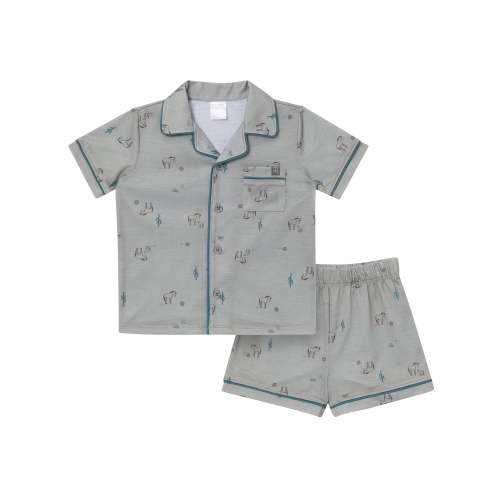 Modern Moments by Gerber Gender Neutral Coat Pajama Short Set, 2-Piece, Sizes 12 Months - 5T