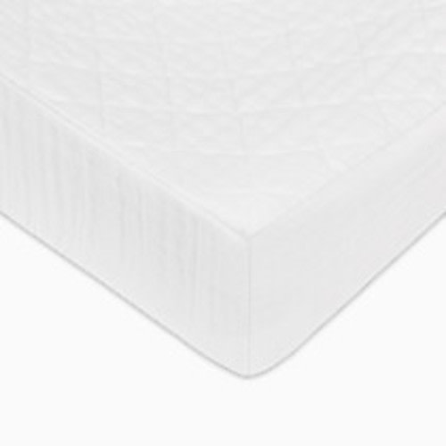 babyletto Quilted Changing Pad Cover in GOTS Certified Organic Muslin Cotton - White