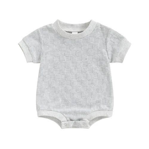 Baby Boys Girls Bodysuit Short Sleeve Crew Neck Checkerboard Summer Pl – August + Willow