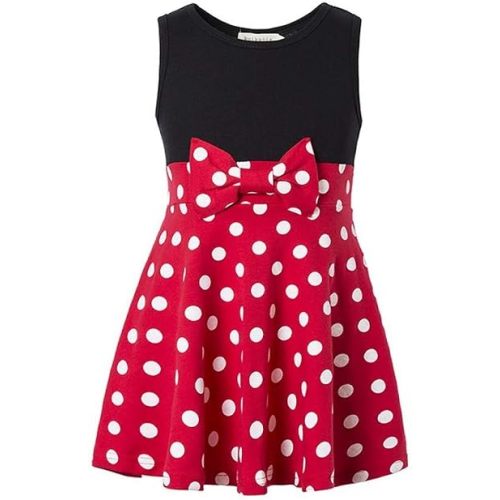 Girls Minnie Princess Dresses Mini Dress for Girls Minnie Costume Baby Girl Dress Polka Dot Dress
