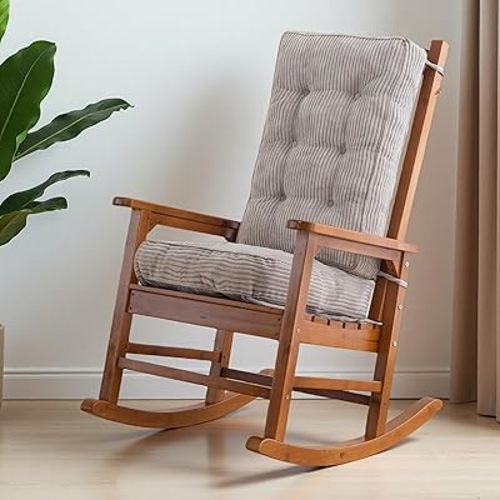 HIGOGOGO Rocking Chair Cushion with Corduroy Cover (Without Chair), 46 x 18 Inch Supportive Cushion, Overstuffed Chair Cushion,Grey