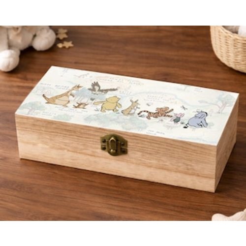 Vintage Winnie the Pooh Wooden Storage Baby Keepsake Box