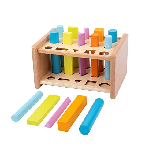 Montessori Shape Matching Toys Wooden Shape Sorting Toys Color Shape Sorting Sticks Toys for 1-3 Years Old Children Educational Toy for Preschoolers