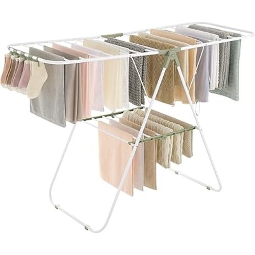 SONGMICS Clothes Drying Rack, Foldable Space-Saving Laundry Drying Rack