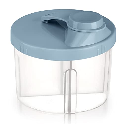 Accmor Baby Formula Dispenser On The Go, Non-Spill Rotating Four-Compartment Formula Container, Blue