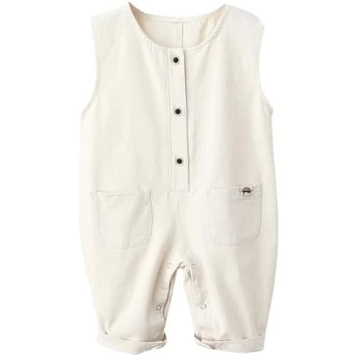 SEAUR Baby Boy Girl Cotton Overalls Casual Button Bib Suspender Pants Cute Romper Loose Jumpsuit One Piece Basic Outfit