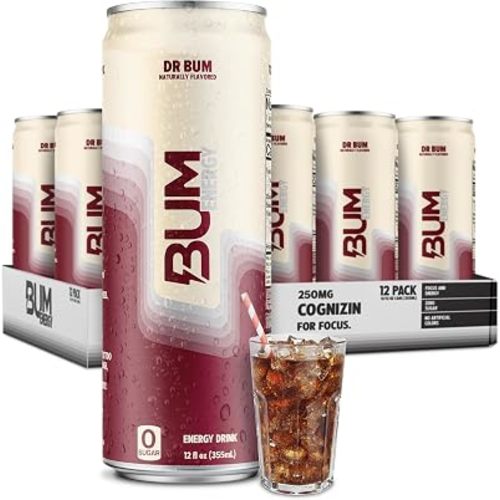 BUM Sugar Free Energy Drink with Nootropics, Dr BUM,12 Pack