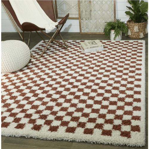 Balta Covey Checkered Shag 5' 3" x 7' Area Rug