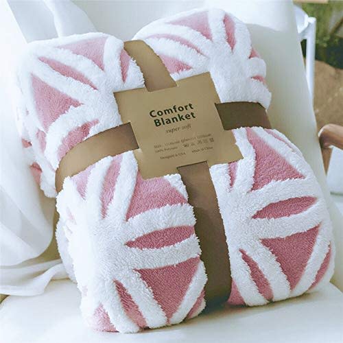 LOMAO Sherpa Fleece Blanket 71x80 Fuzzy Soft Throw Blanket Dual Sided Blanket for Couch Sofa Bed (Pink, 71''x80'')