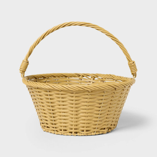 Easter Plastic Willow Basket Natural