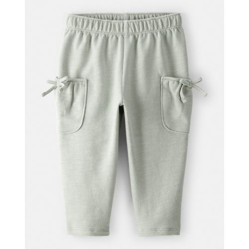 Baby Girl Bow Pocket French Terry Pants - Green | Carter's