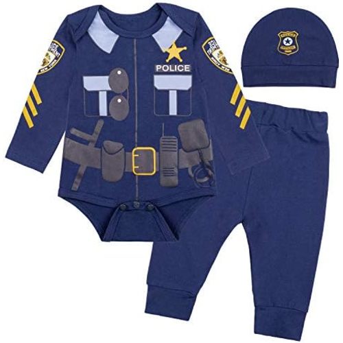 Paddy Field Baby Girls Boys Police Costume Bodysuit